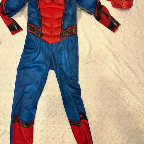 Puffed Spider man costume with premium mask Boys Medium (8-10) - Picture 3 of 4